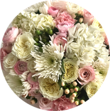 The Brilliant Roses white pink assorted seasonal bouquet box