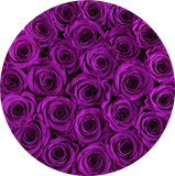 Preserved Purple Roses Round box - The Brilliant Roses top view