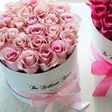 The Brilliant Roses pink fresh cut flower box bouquet