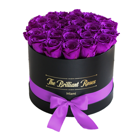 The  Brilliant ETERNITY Purple Roses Round box - The Brilliant Roses