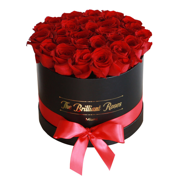 #1 Red ETERNAL roses round flower box