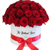 Fresh cut DOME Roses Round box - The Brilliant Roses