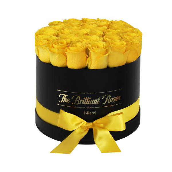 Black round flower box - The Brilliant Roses